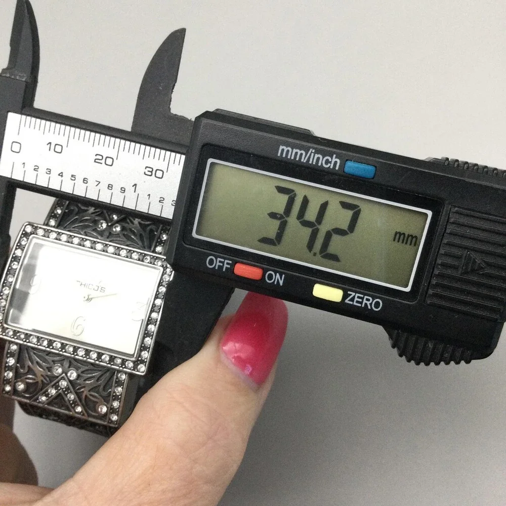 Chico's Womens Watch 34mm Silver Tone Crystals Bangle Dress New Battery - Picture 9 of 12